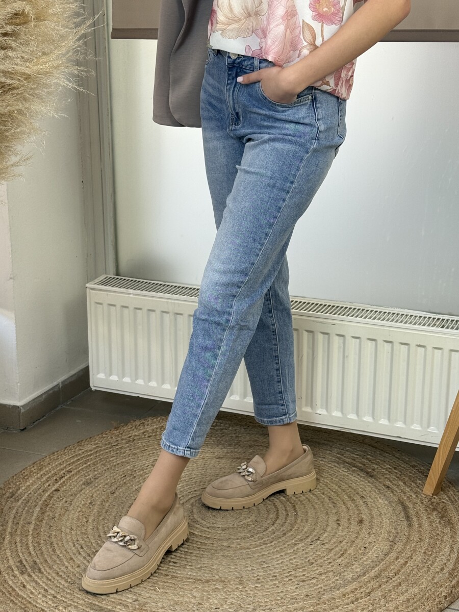 Mom fit farmernadrág - világoskék - Kép 3