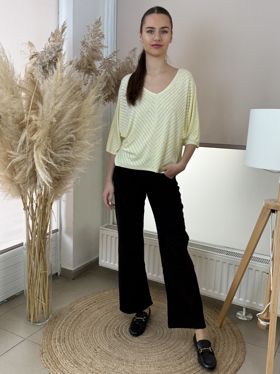 Egyenes szárú színes farmernadrág - fekete - Kép 8