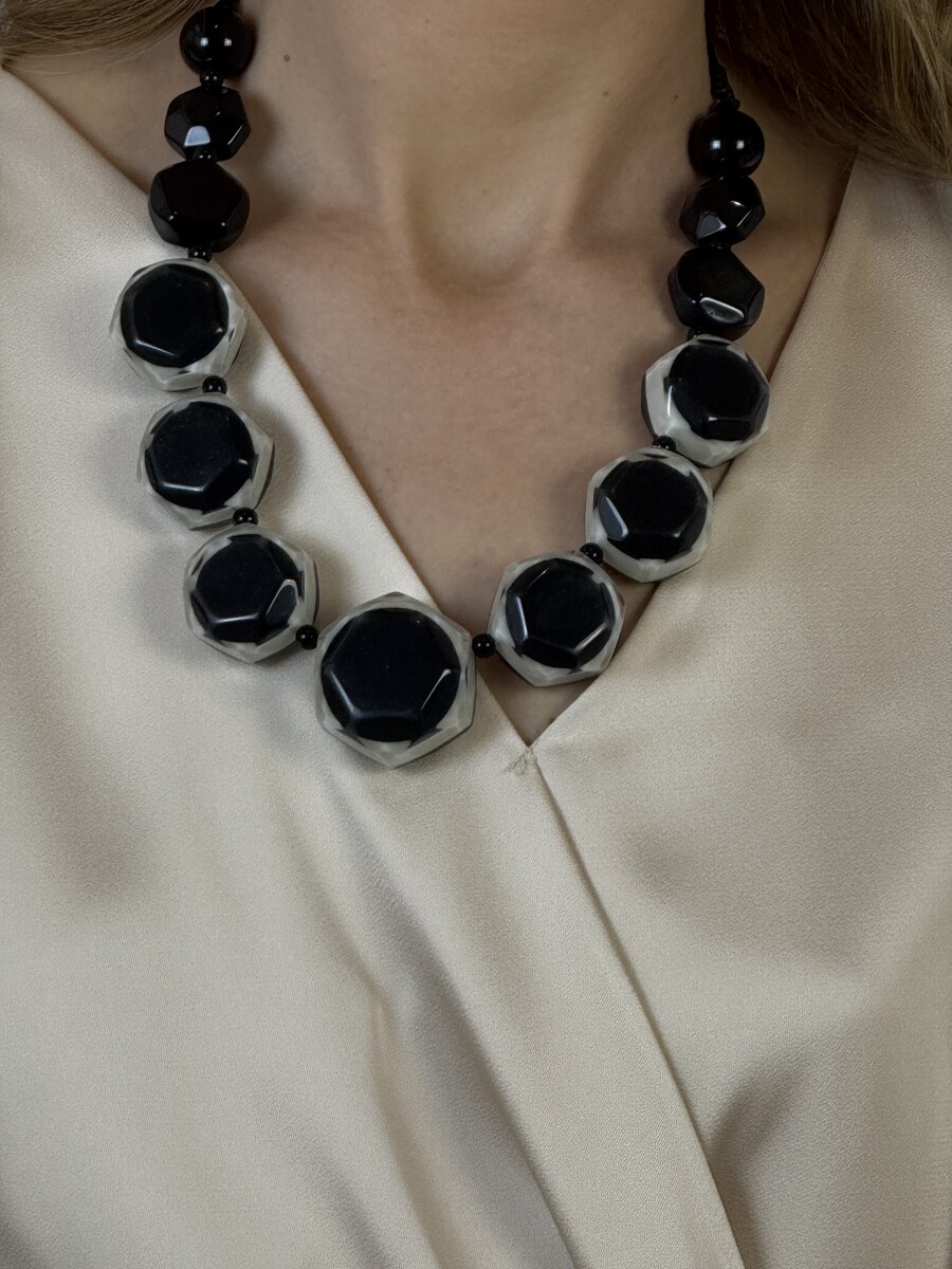 Gyöngyös nyaklánc - fekete - Kép 3