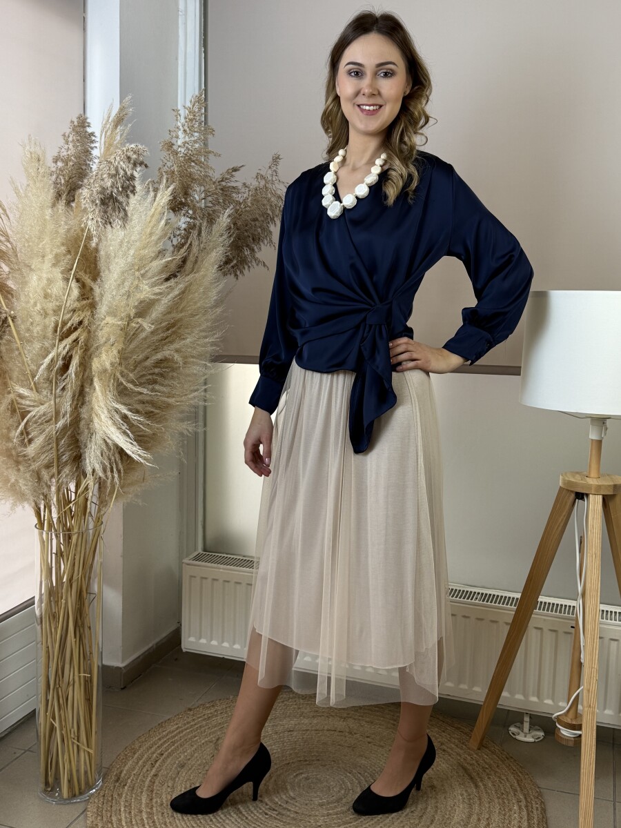 Gyöngyös nyaklánc - krém - Kép 2