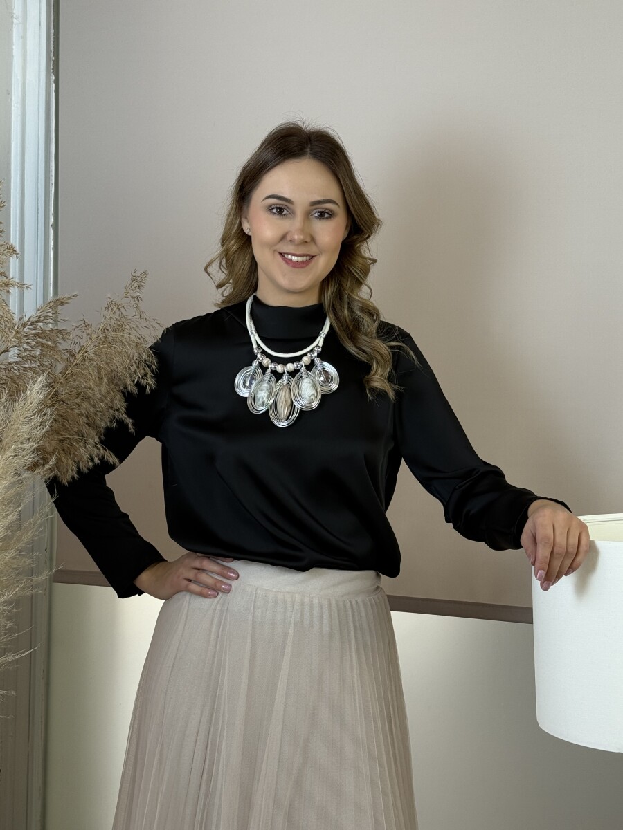 Csepp medálos nyakék - bézs - Kép 10