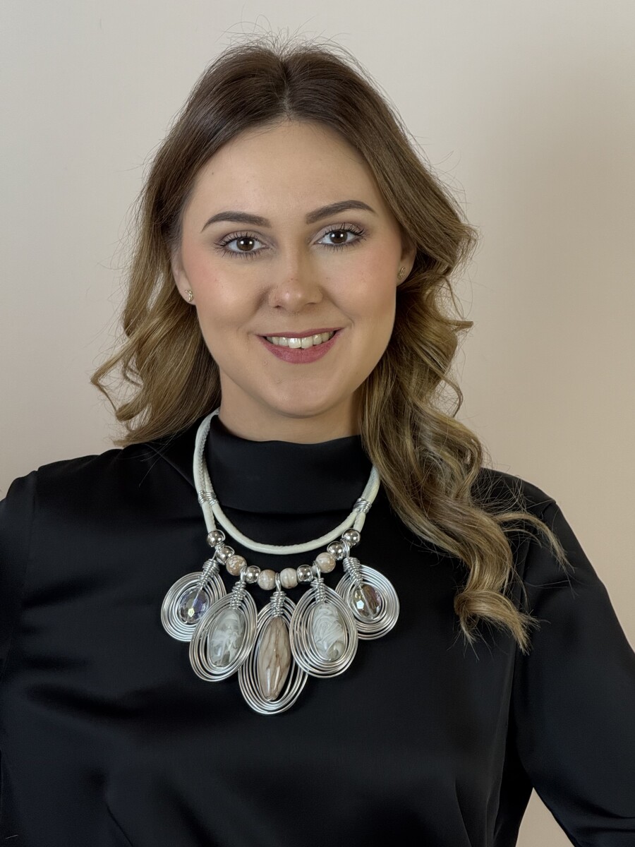 Csepp medálos nyakék - bézs - Kép 4