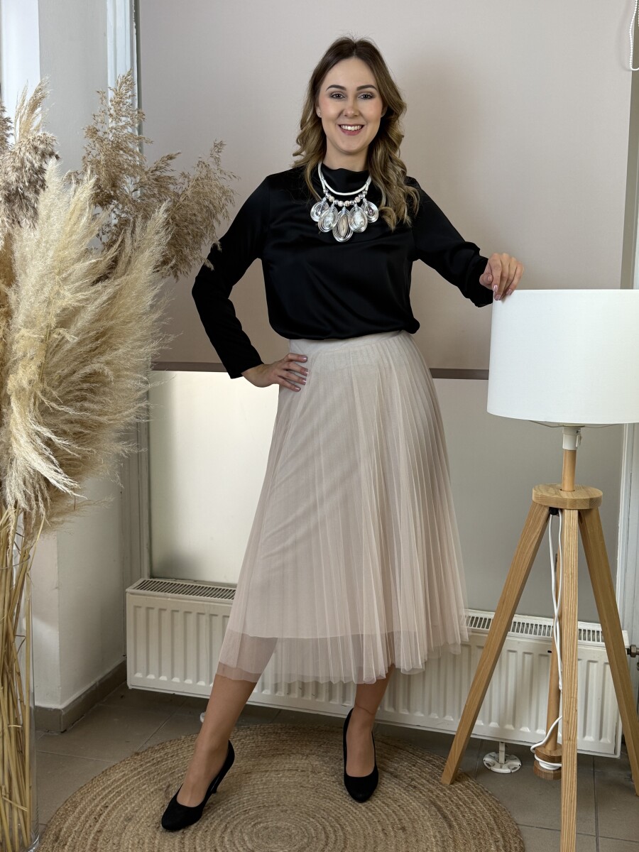 Csepp medálos nyakék - bézs - Kép 3