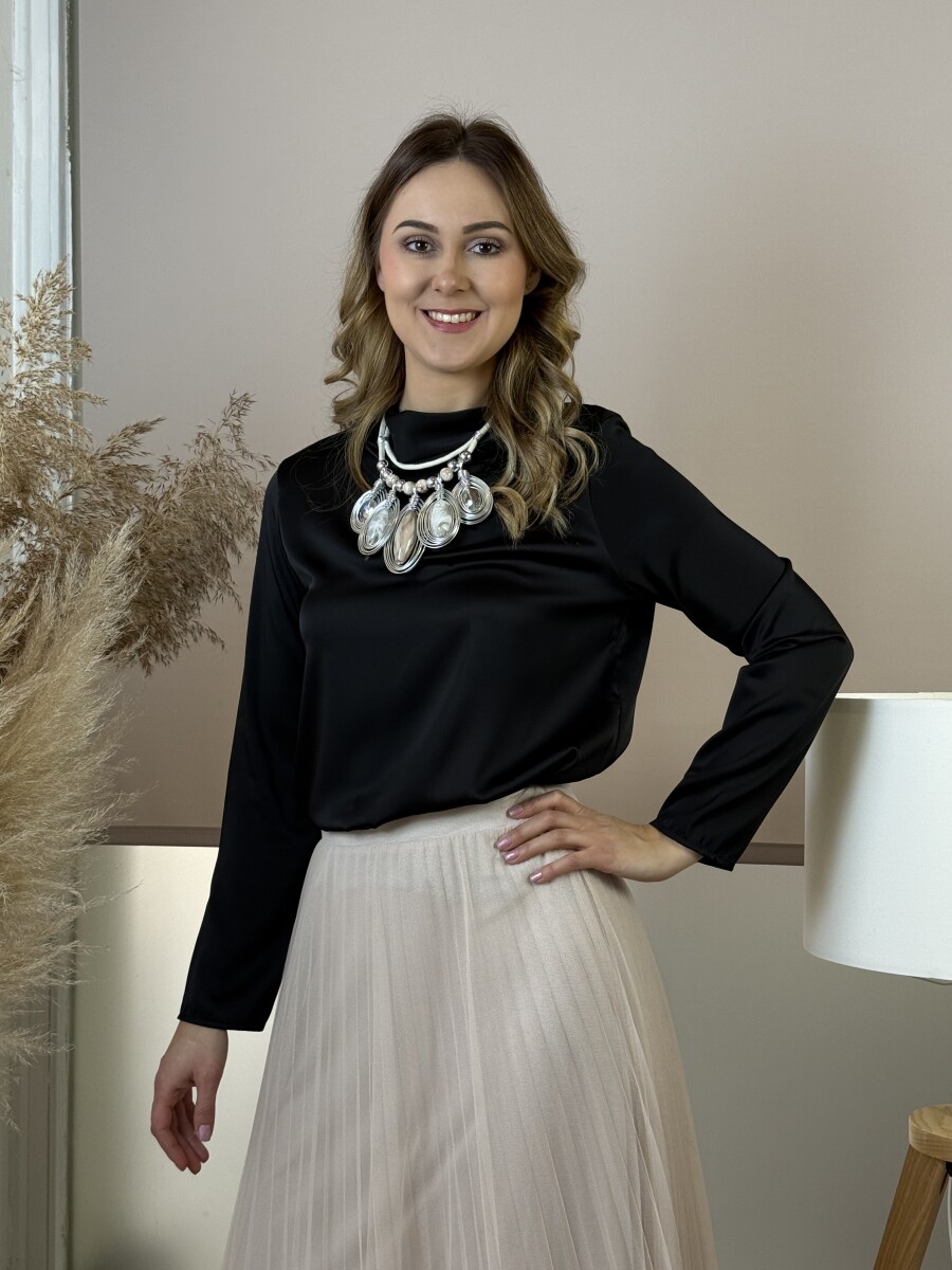 Csepp medálos nyakék - bézs - Kép 5