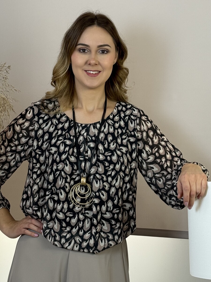 Körmedálos nyaklánc - arany-fekete - Kép 5