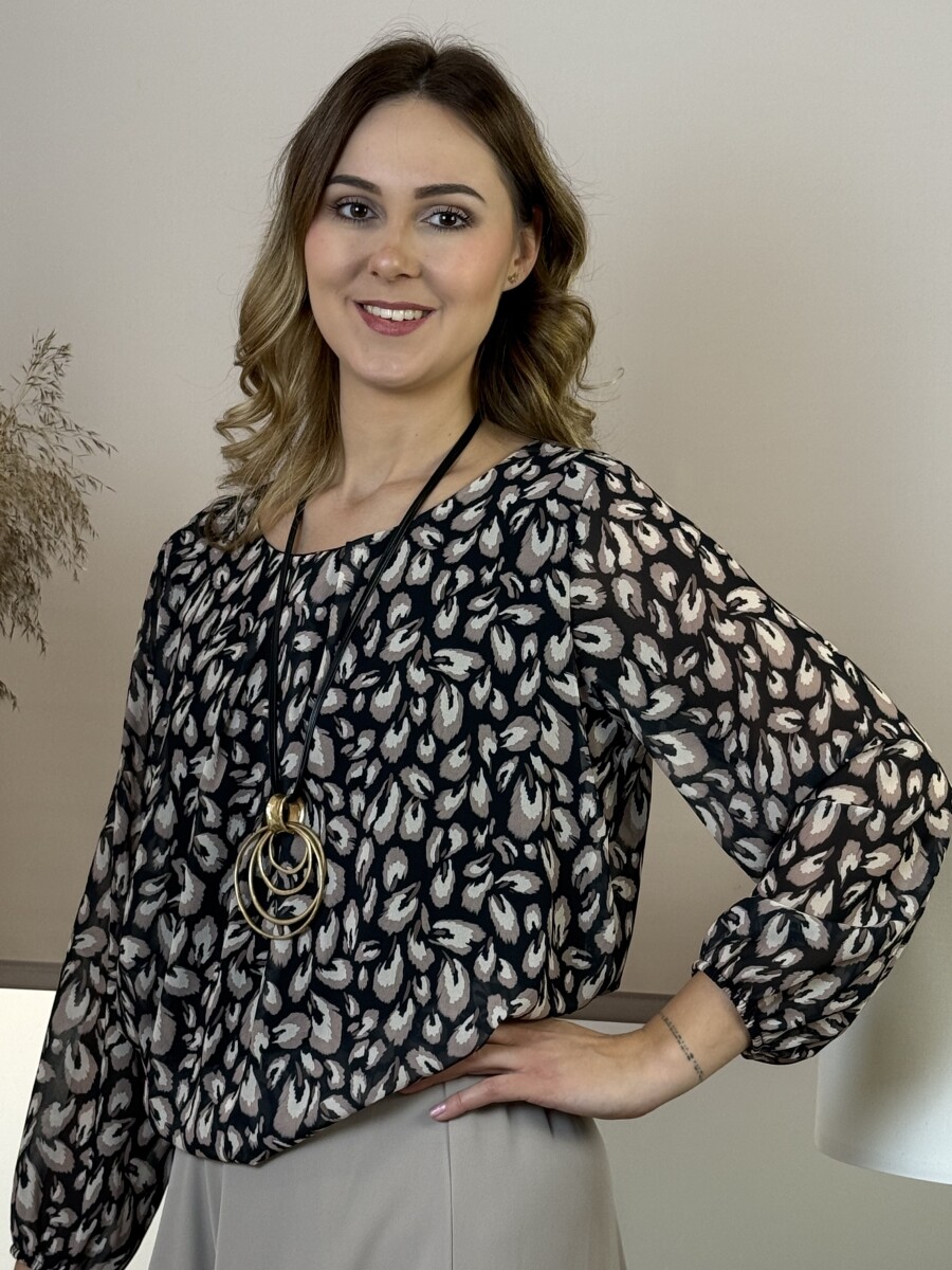 Körmedálos nyaklánc - arany-fekete - Kép 2