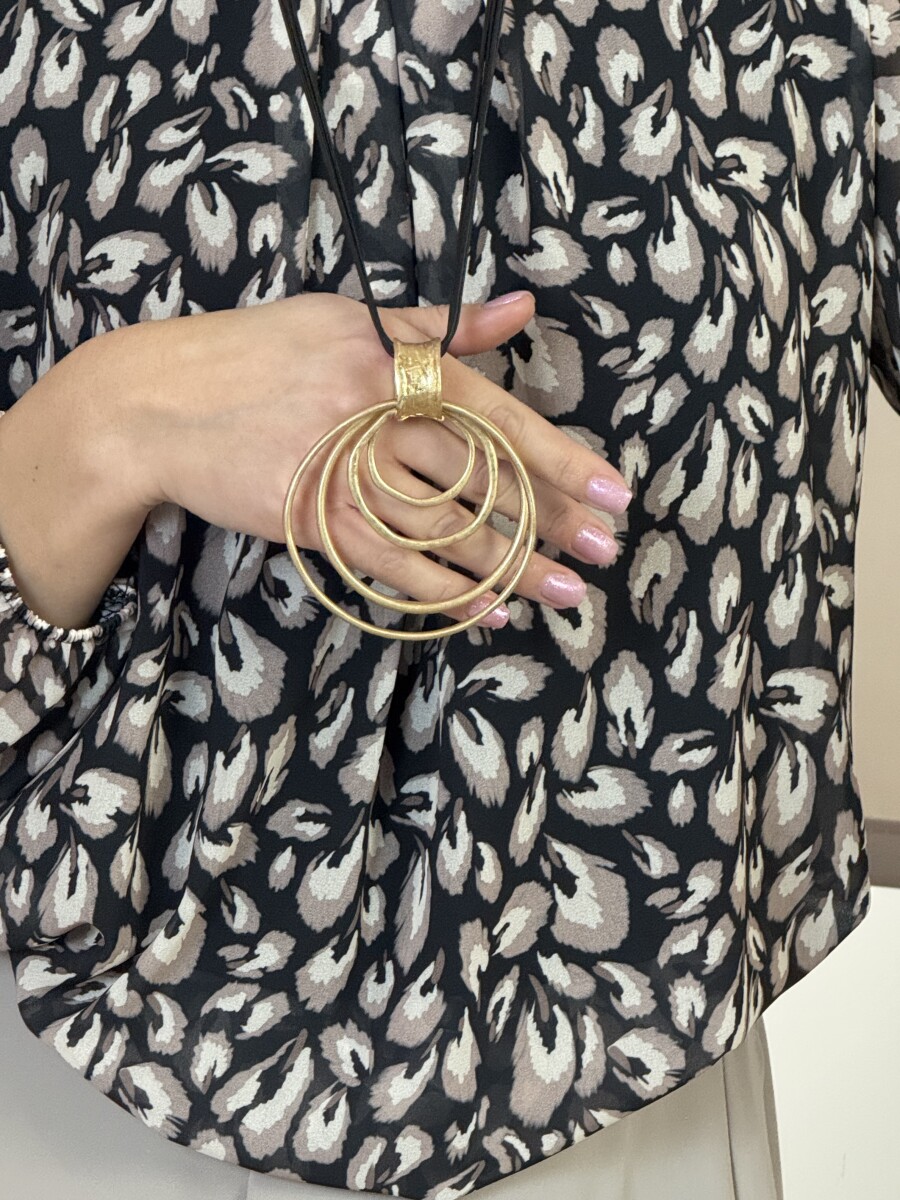 Körmedálos nyaklánc - arany-fekete - Kép 3