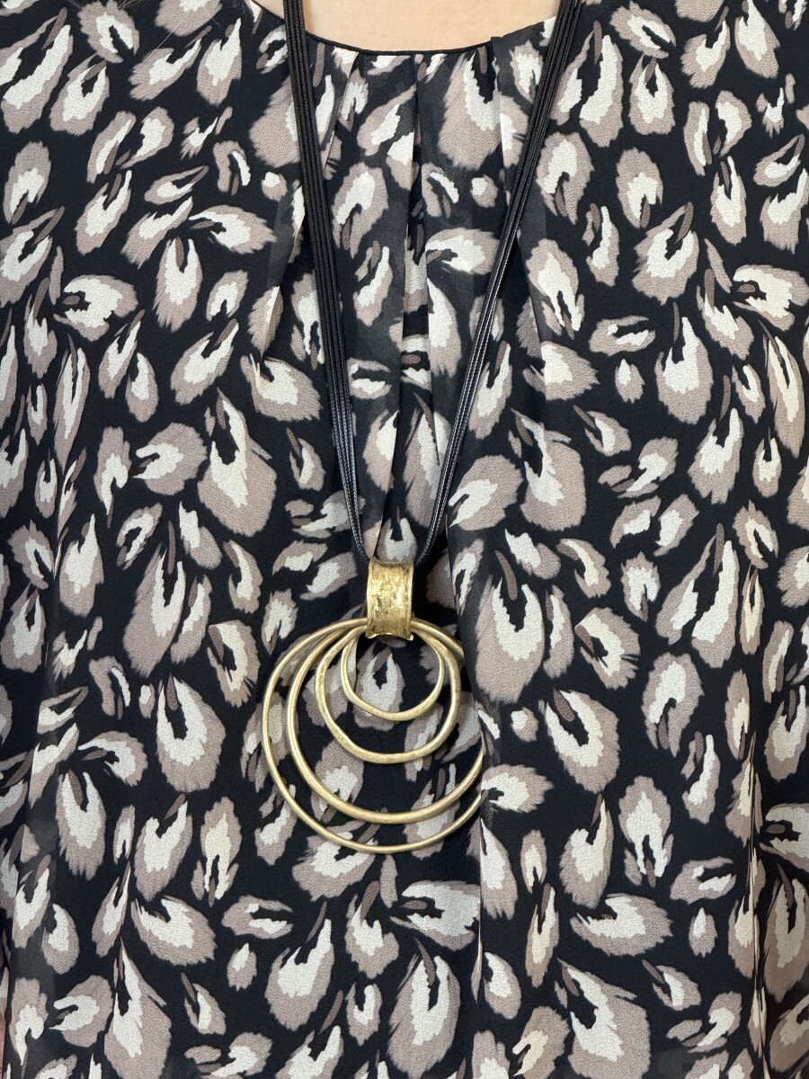 Körmedálos nyaklánc - arany-fekete - Kép 7