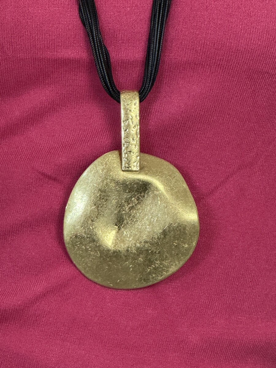 Nagy medálos nyaklánc - arany-fekete - Kép 3