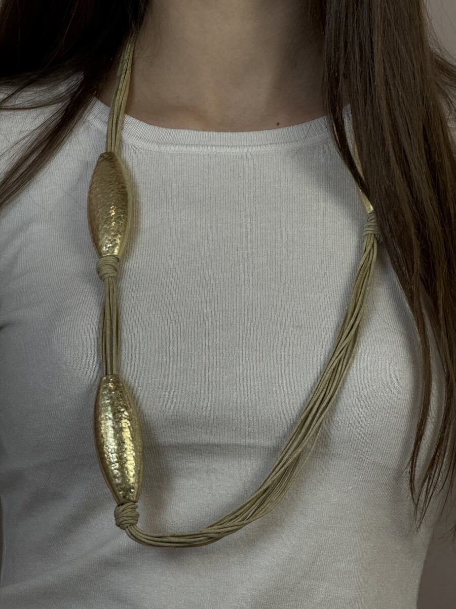Fém díszes nyaklánc - arany-bézs - Kép 4