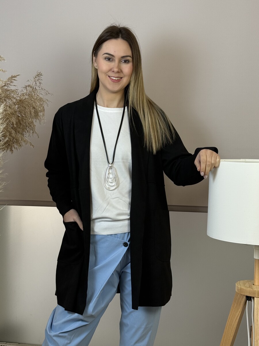 Gyöngyös medálos nyaklánc - ezüst-fekete - Kép 2