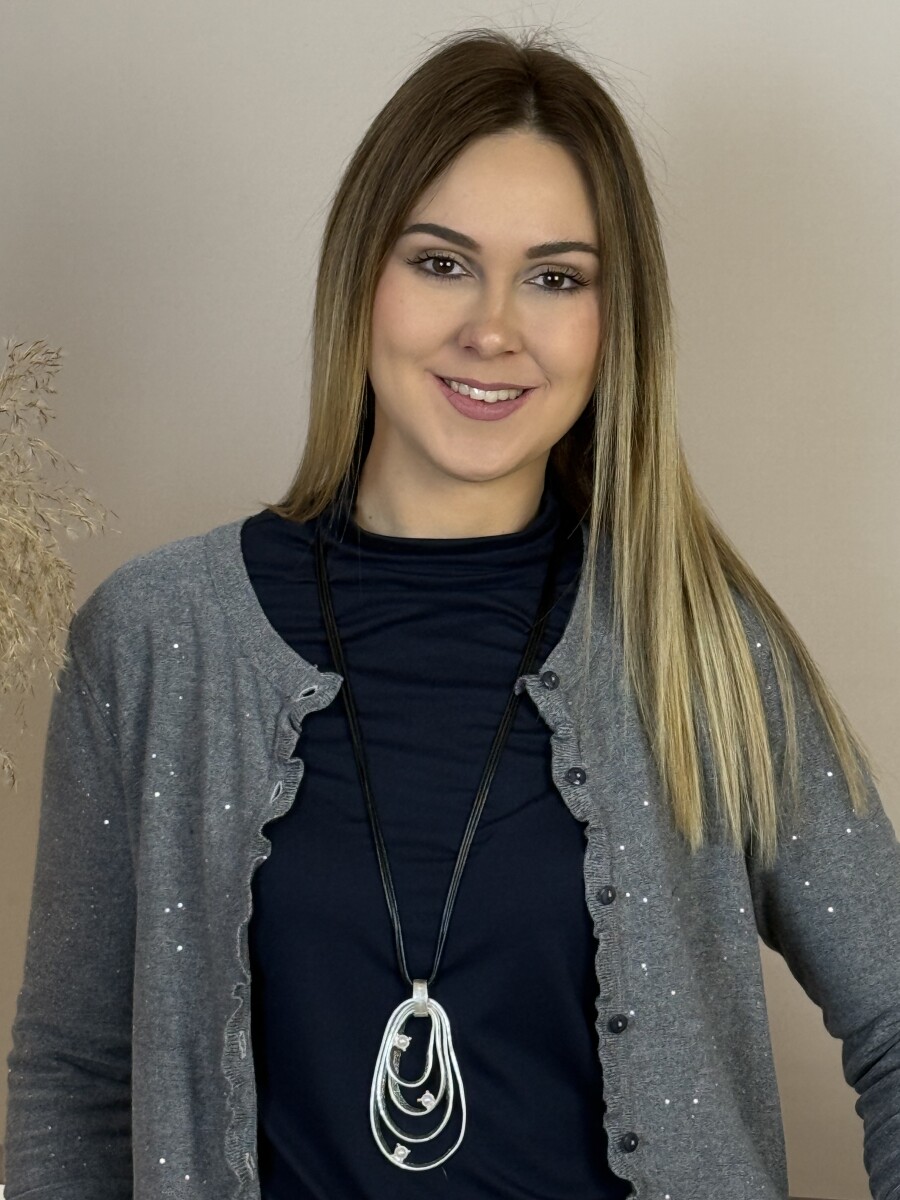 Gyöngyös medálos nyaklánc - ezüst-fekete - Kép 10