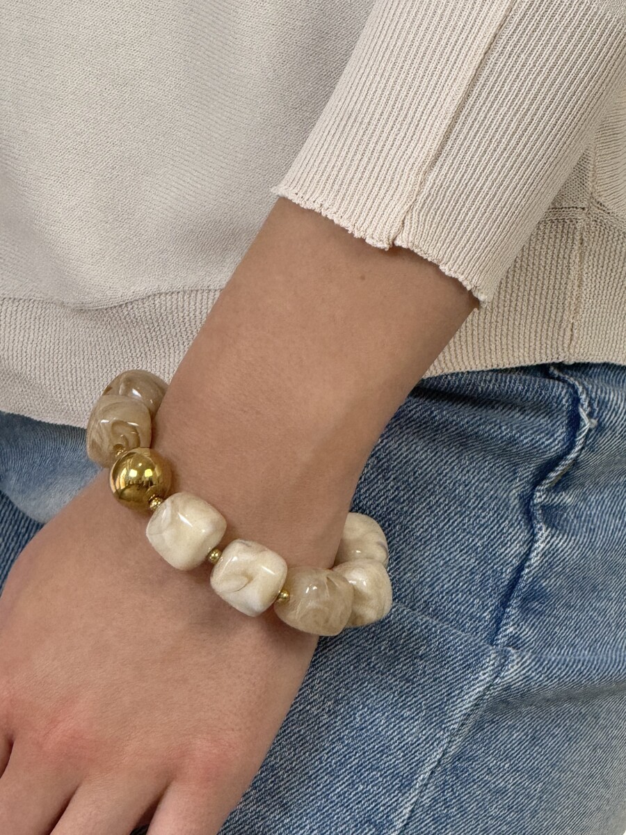 Gyöngy karkötő - bézs - Kép 6