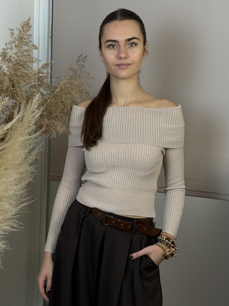 Gyöngyös spirál karkötő - bézs - Kép 5