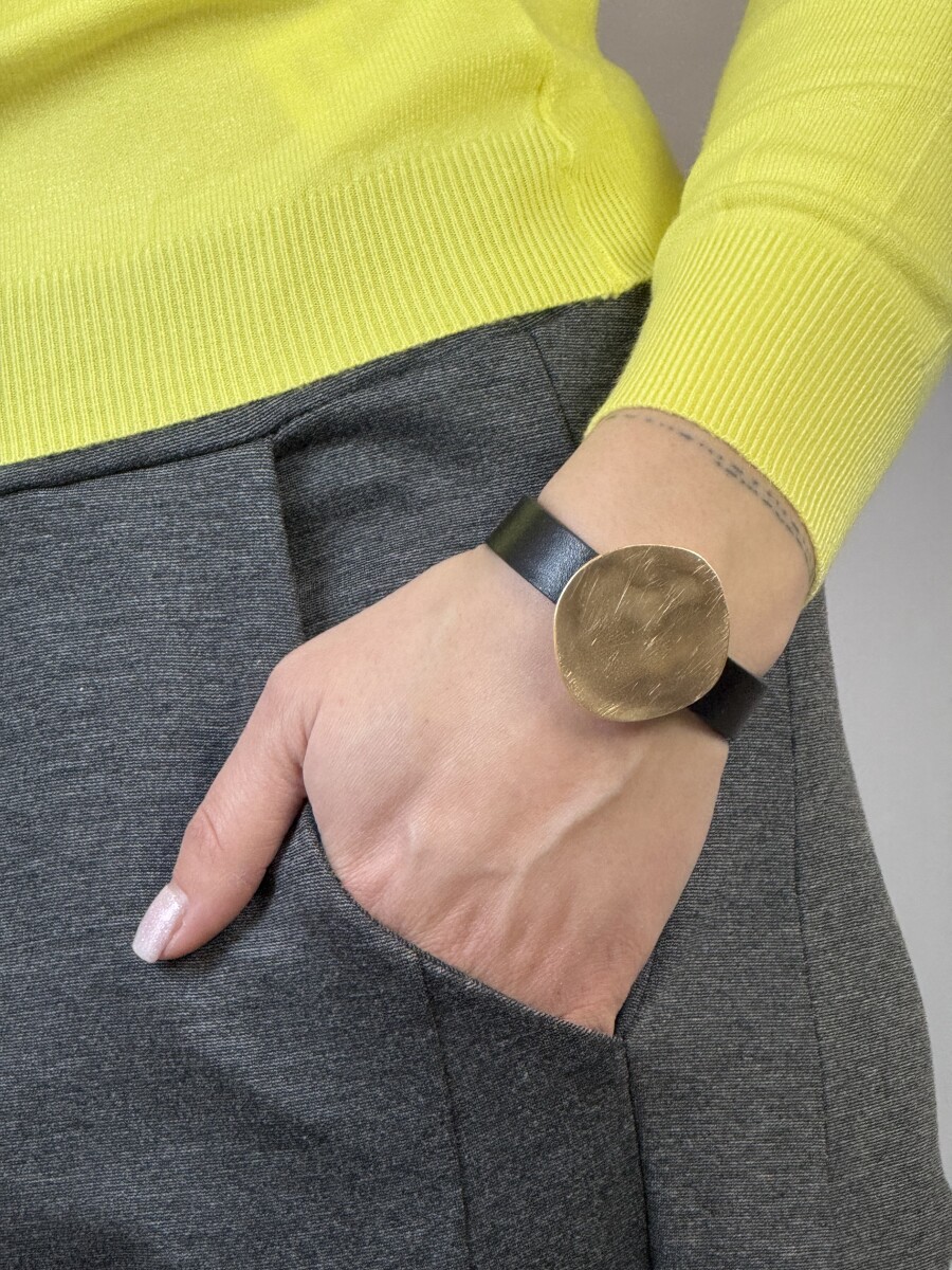 Karcolt medálos karkötő - arany - Kép 4