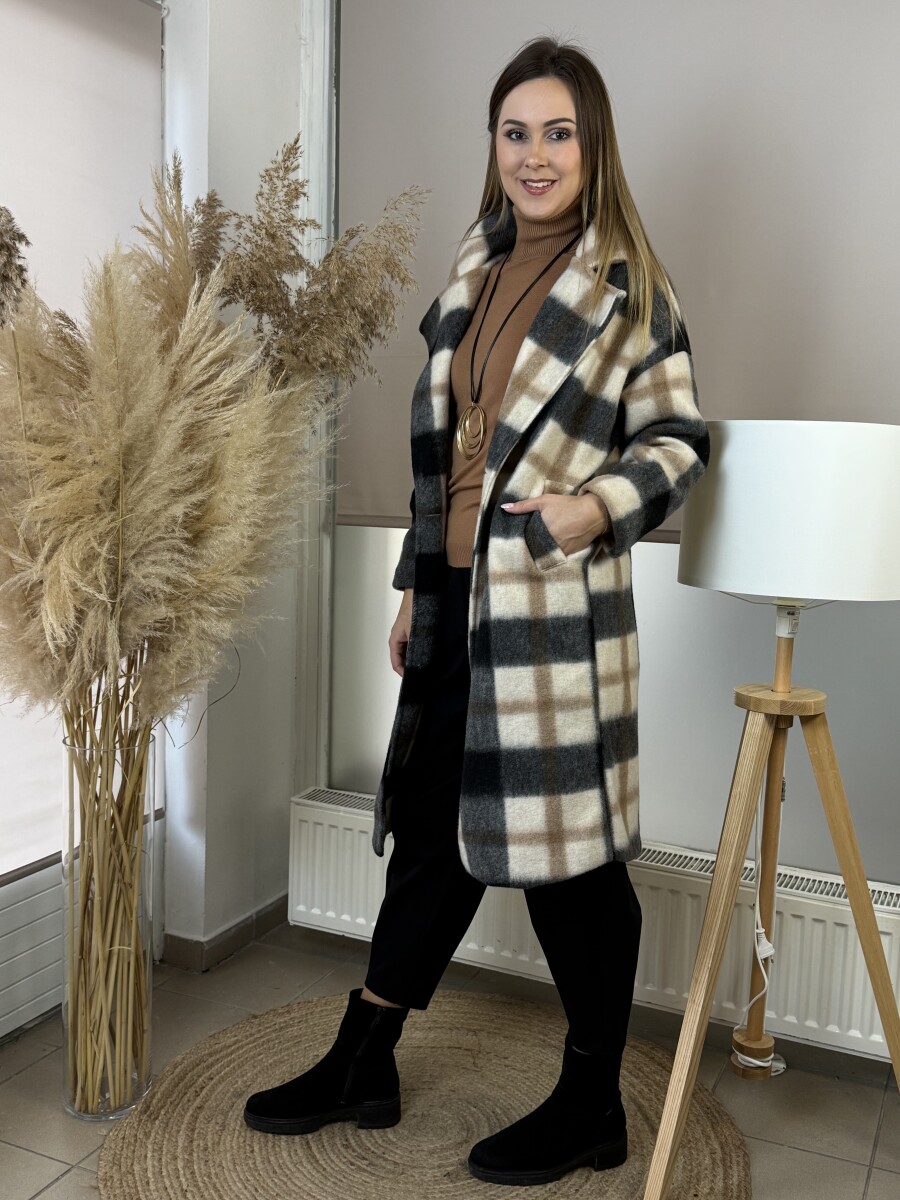 Kockás macikabát - szürke - Kép 14