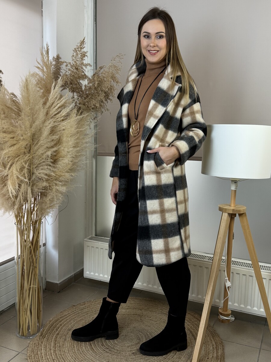 Kockás macikabát - szürke - Kép 2