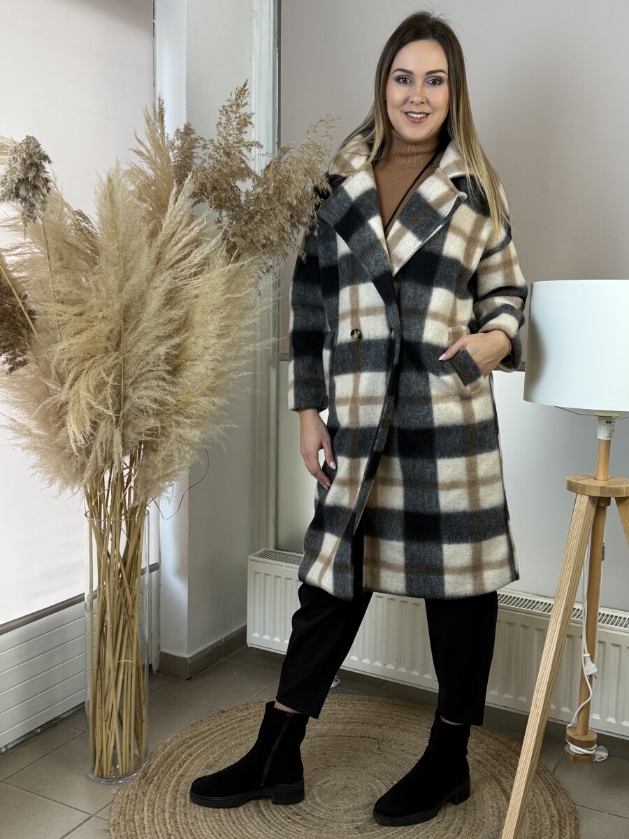 Kockás macikabát - szürke - Kép 4