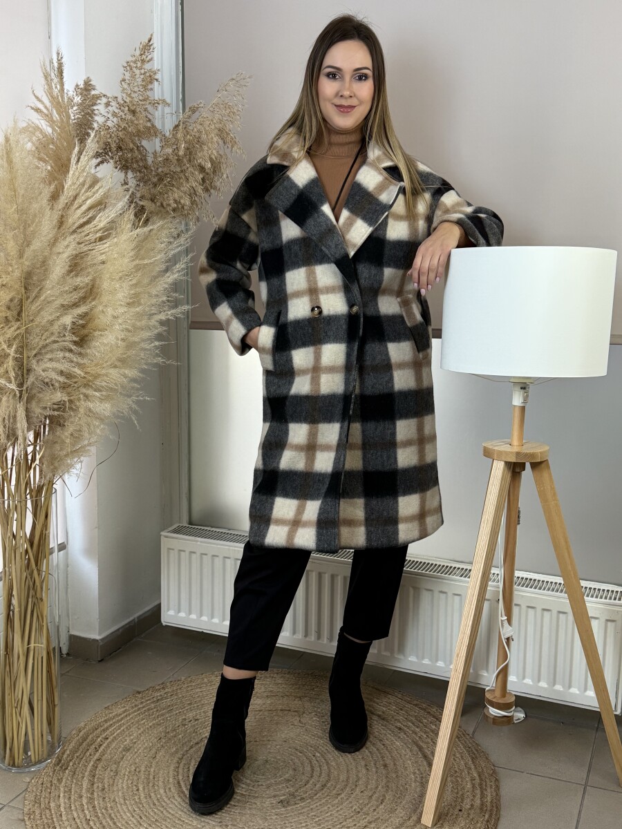 Kockás macikabát - szürke - Kép 15