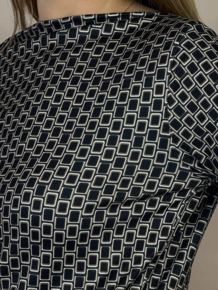 Csónak nyakú blúz - fekete - Kép 6