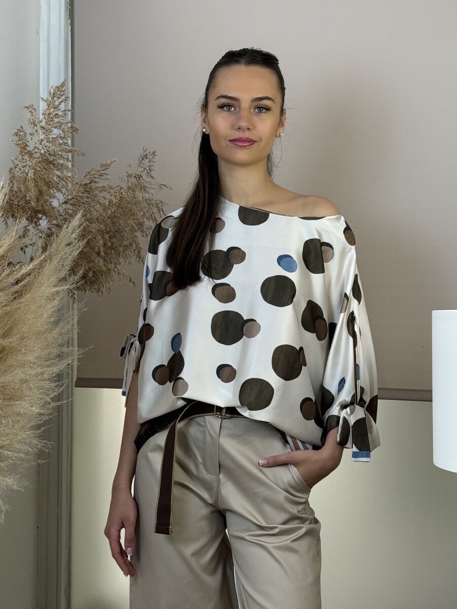 Mintás T ujjas blúz - khaki - Kép 11