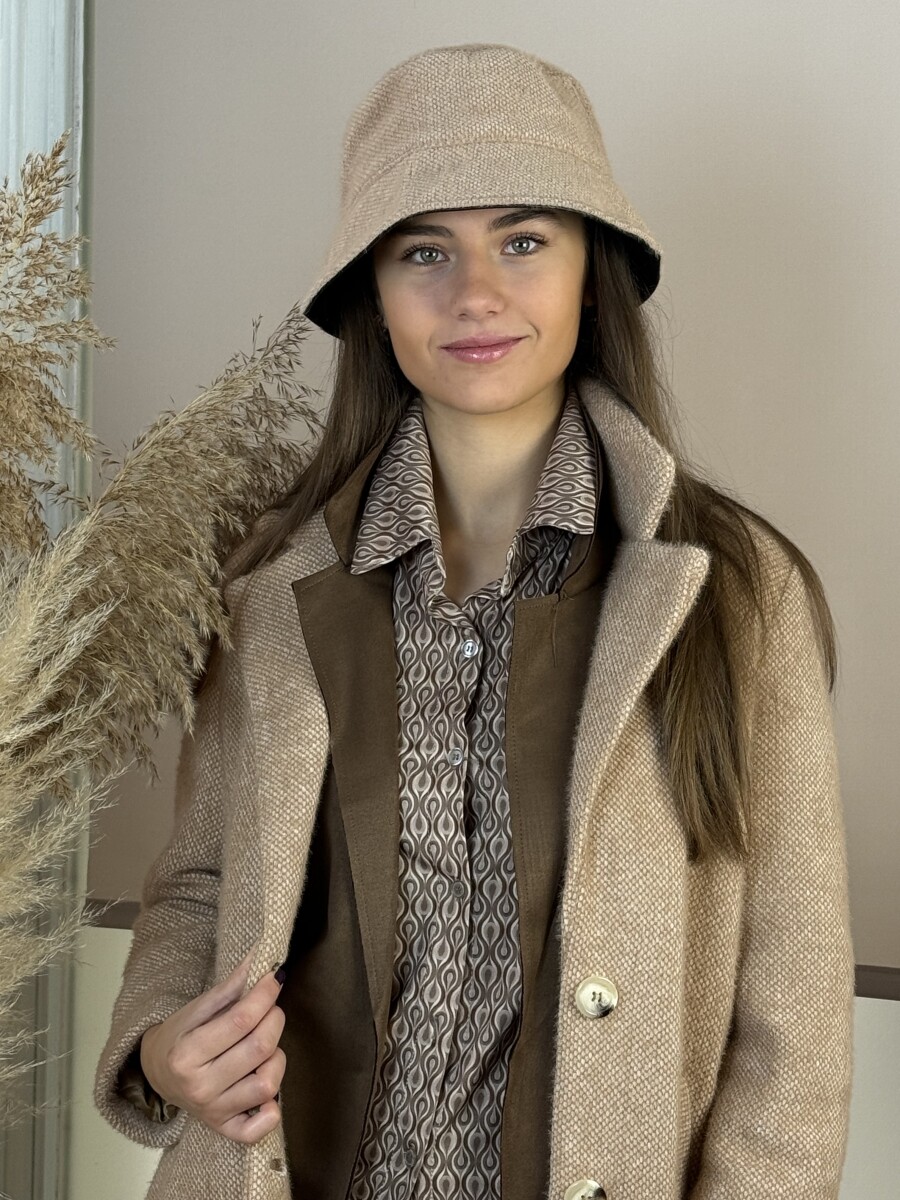 Gombos blúz - bézs - Kép 12