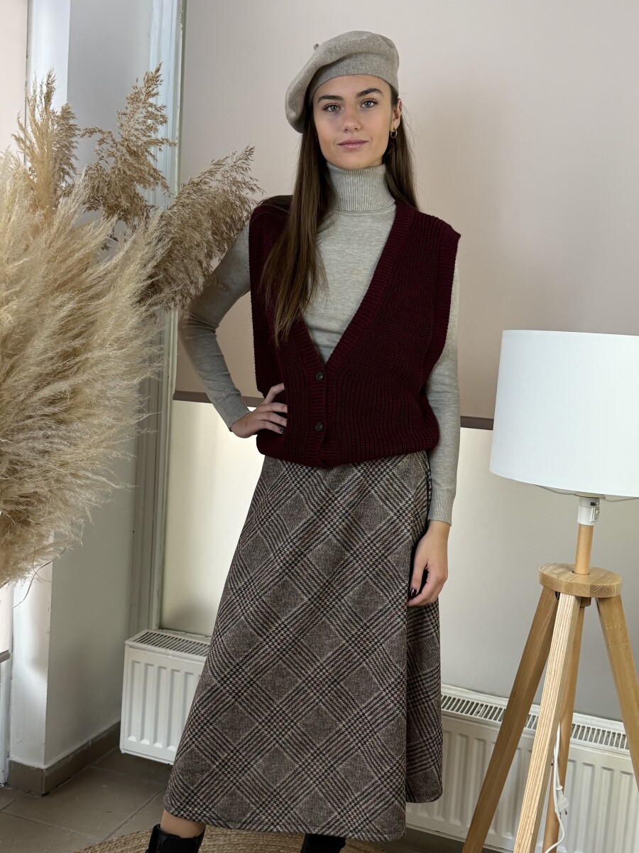 Vékony kötött garbó - homok - Kép 7