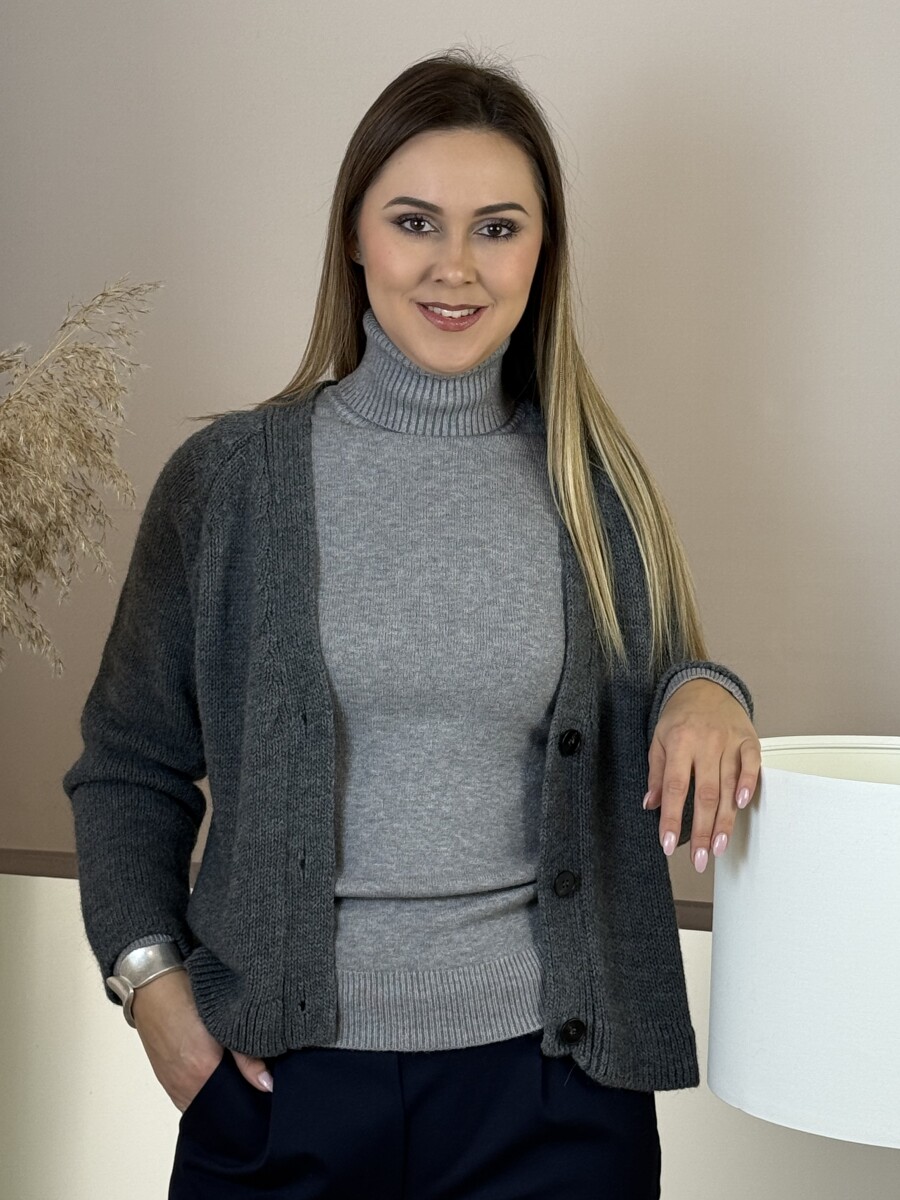 Finomkötésű garbó - szürke - Kép 9