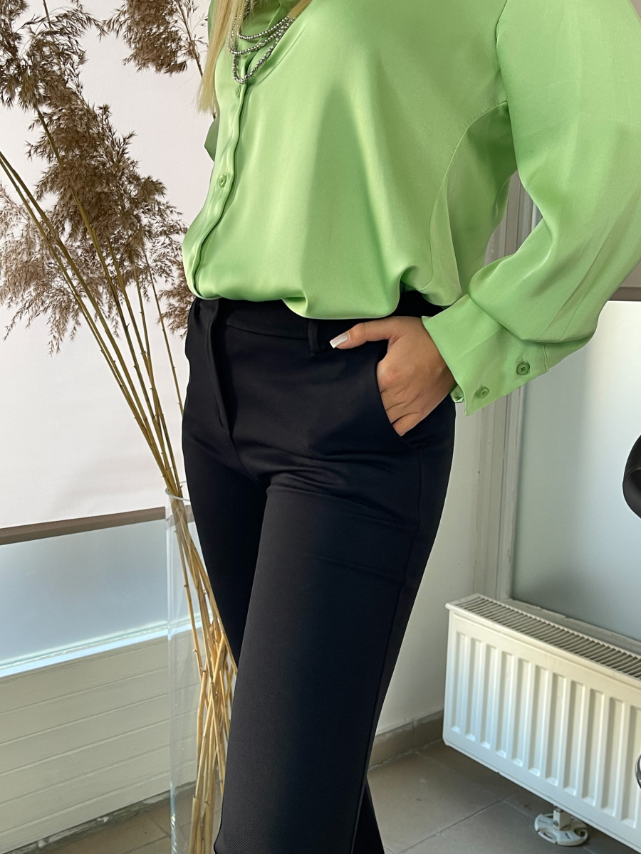 Fekete trapéz szárú nadrág - fekete - Kép 3