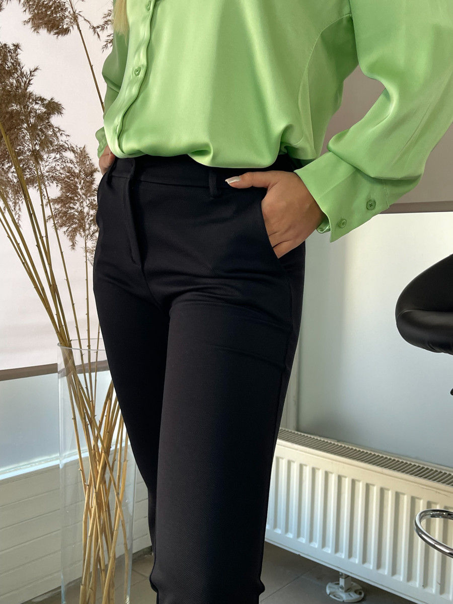 Fekete trapéz szárú nadrág - fekete - Kép 6