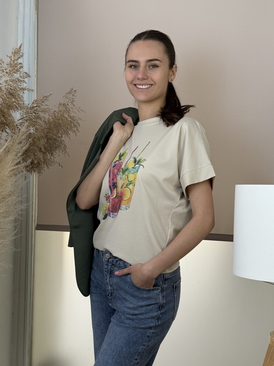 T ujjú póló - bézs - Kép 13