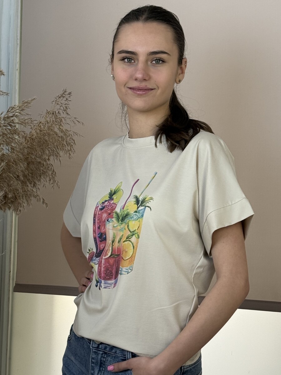 T ujjú póló - bézs - Kép 8