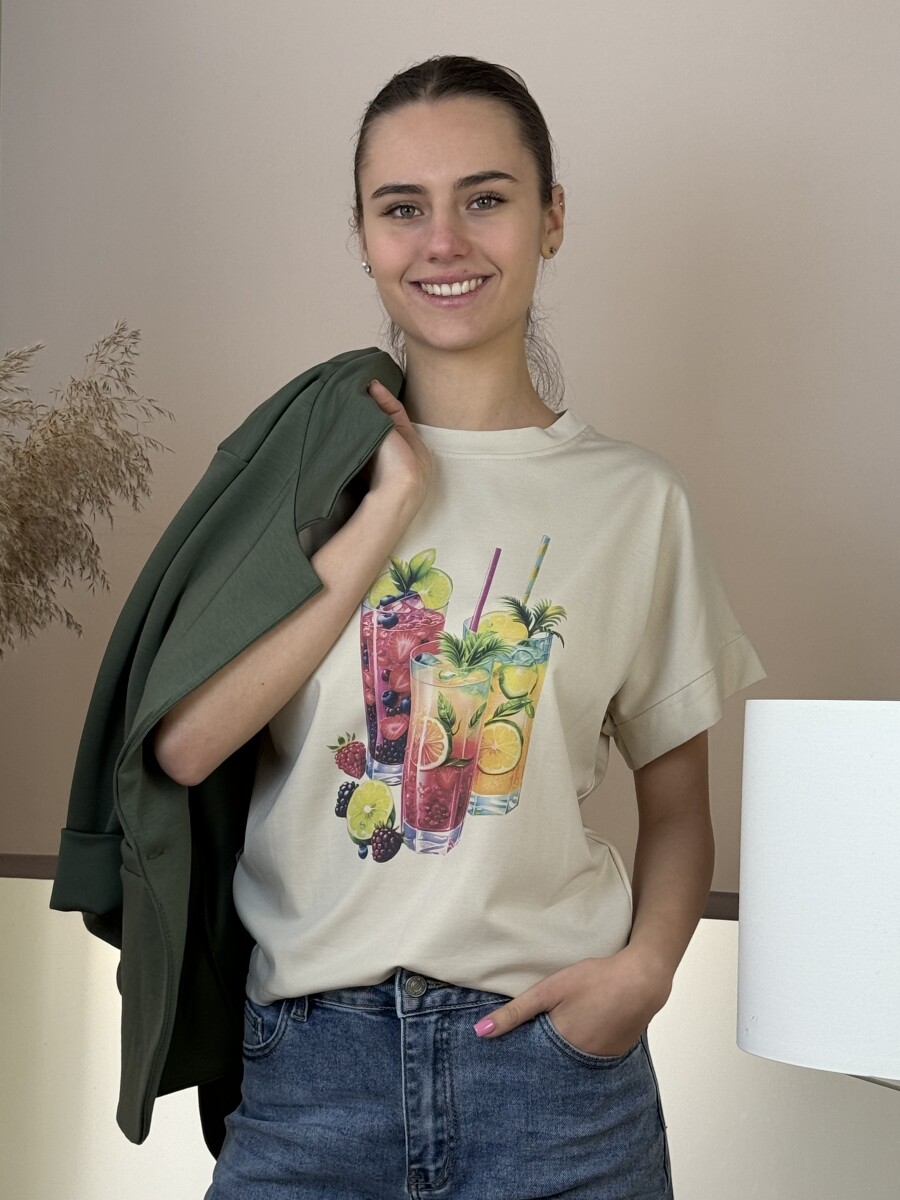 T ujjú póló - bézs - Kép 14