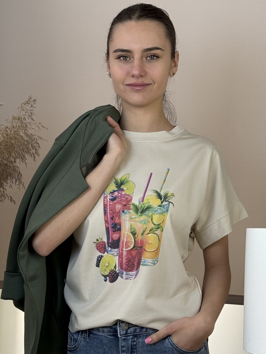 T ujjú póló - bézs - Kép 11