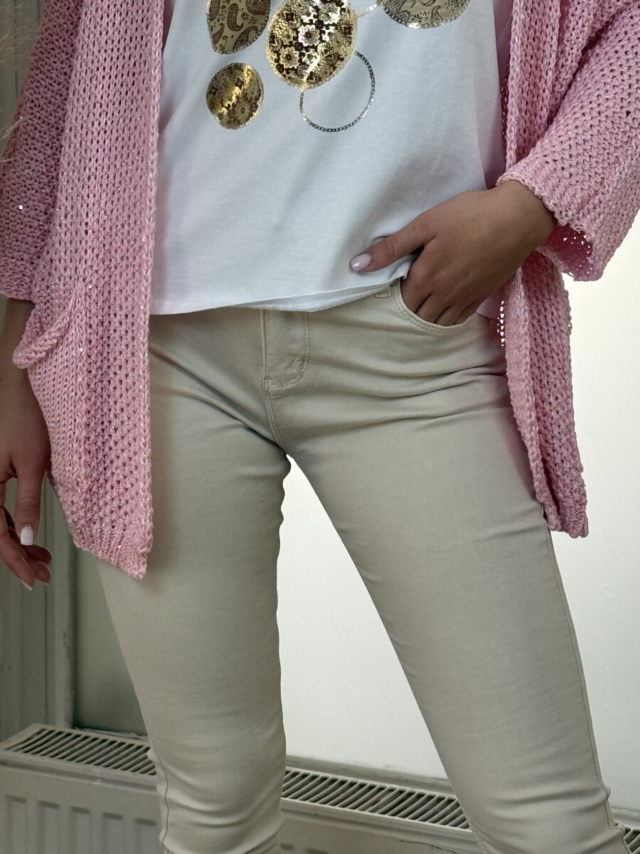 Színes push up farmer - krém - Kép 4