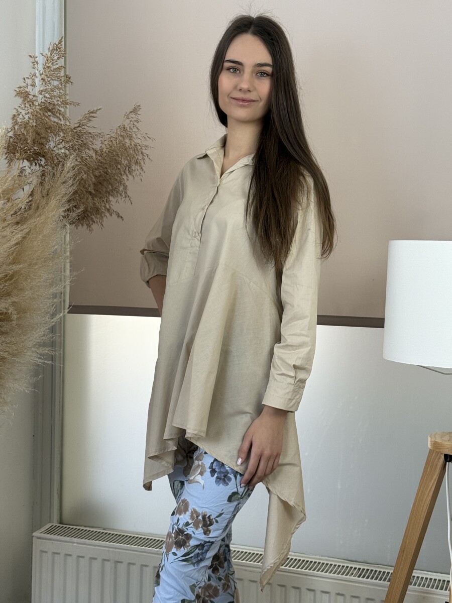 Asszimetrikus ing - bézs - Kép 3