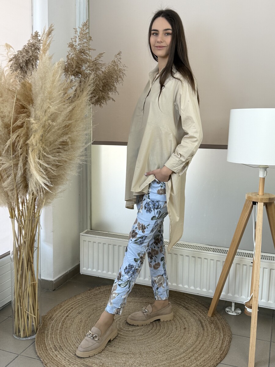 Asszimetrikus ing - bézs - Kép 5