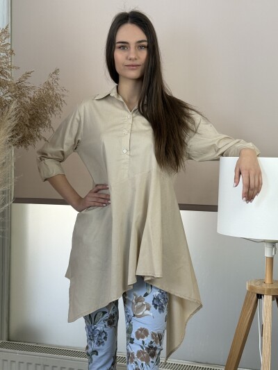 Asszimetrikus ing - bézs