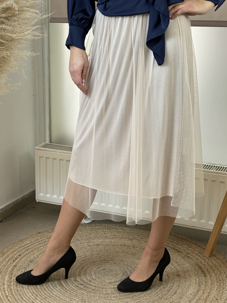 Tüll szoknya - bézs - Kép 6