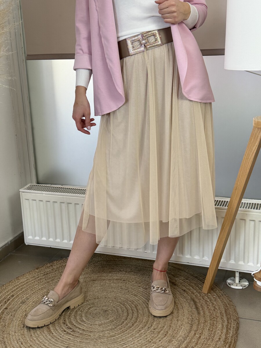 Tüll szoknya - bézs - Kép 12