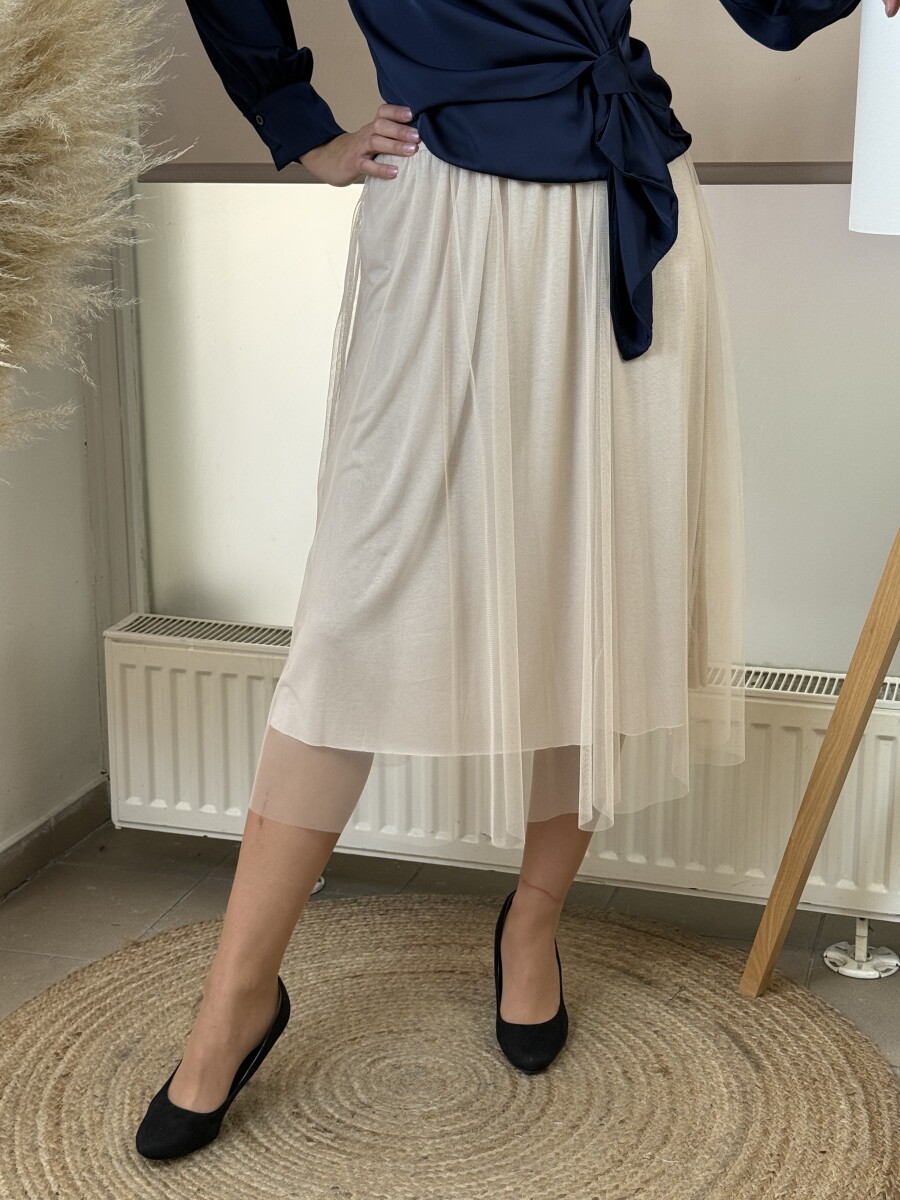 Tüll szoknya - bézs - Kép 4