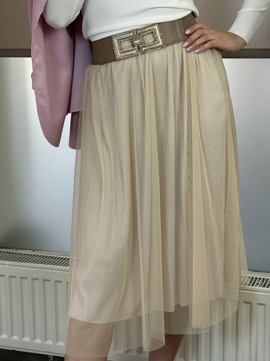 Tüll szoknya - bézs - Kép 3
