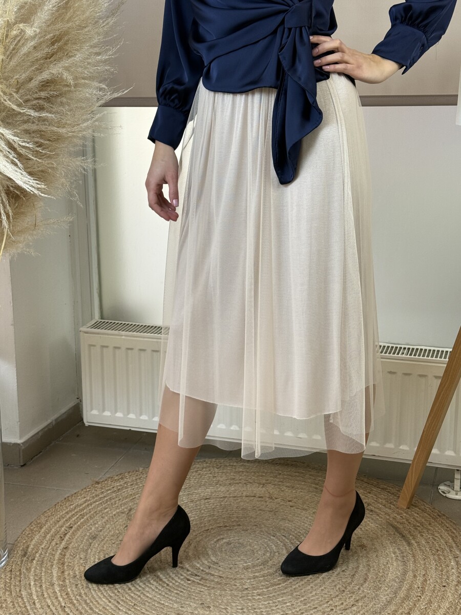 Tüll szoknya - bézs - Kép 3