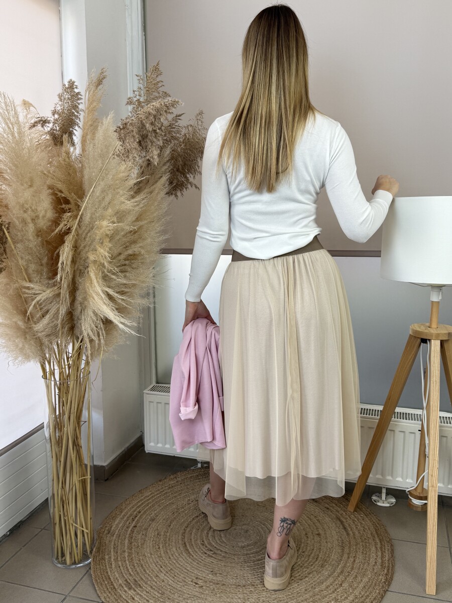 Tüll szoknya - bézs - Kép 6