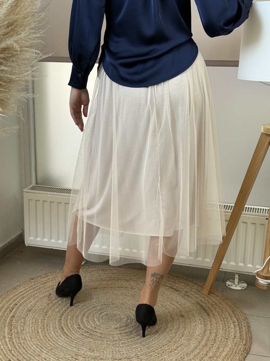 Tüll szoknya - bézs - Kép 11