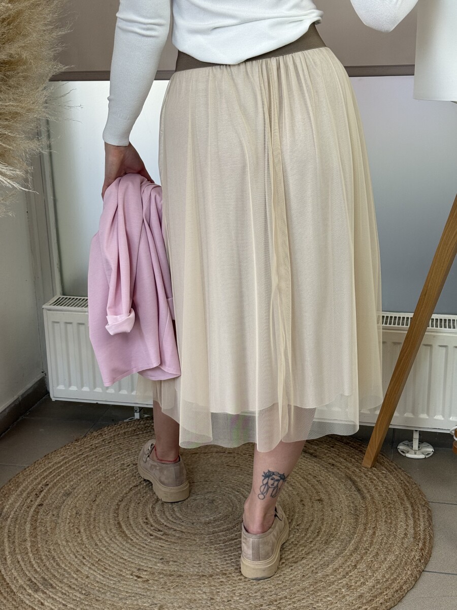 Tüll szoknya - bézs - Kép 7