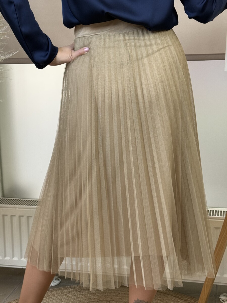 Plisszírozott tüll szoknya - homok - Kép 10