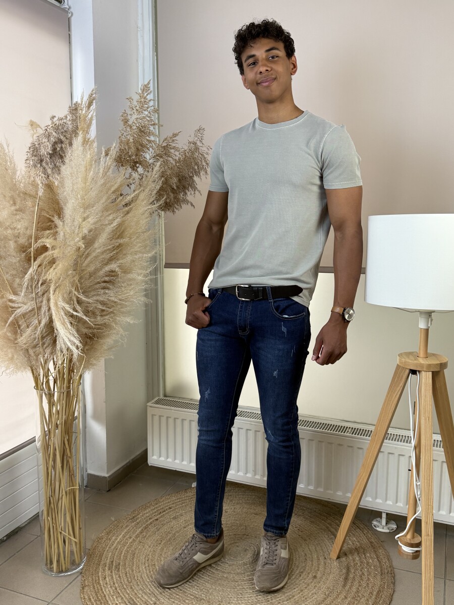 Karmolt férfi farmer nadrág - sötétkék - Kép 9