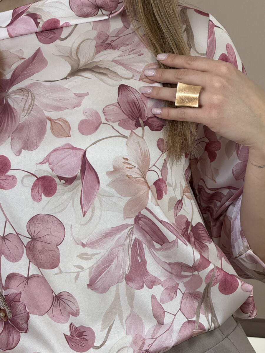 Arany színű karcolt négyzetes gyűrű - arany - Kép 2