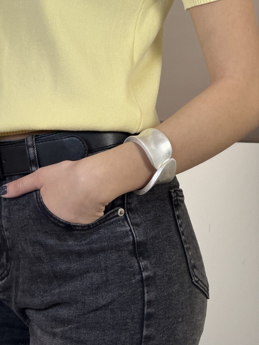 Ezüst ívelt karkötő - ezüst - Kép 6